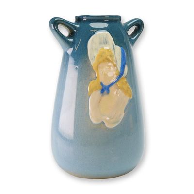 Sale Photo Thumbnail #47: Weller Pottery Blue Vase, Dickens Ware