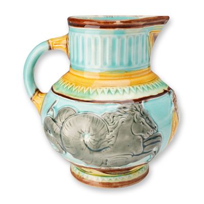 Sale Photo Thumbnail #247: Wedgwood Majolica Neptune and Hippocampus Jug