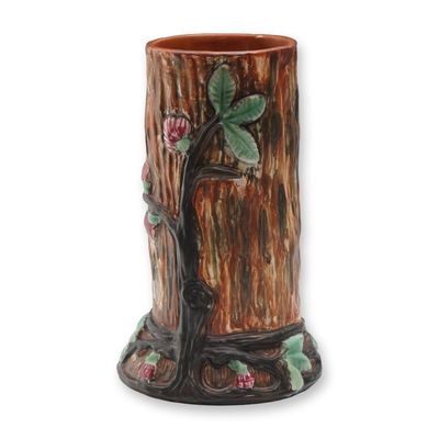 Sale Photo Thumbnail #35: Weller Pottery Warwick Art Floral Tree Trunk Vase