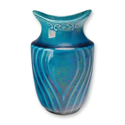 Sale Photo Thumbnail #116: Wedgwood Blue Luster Glazed Vase, circa 1880