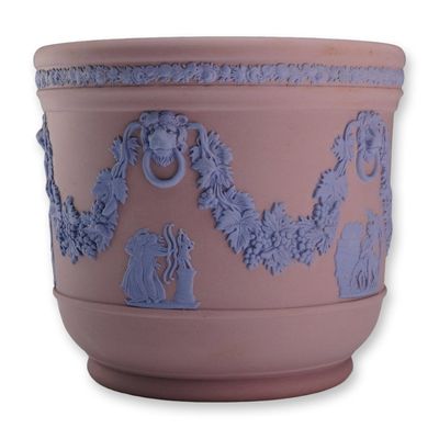 Sale Photo Thumbnail #67: Wedgwood Mauve and Blue Jasperware Cachepot