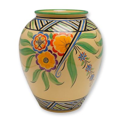 Sale Photo Thumbnail #120: Wedgwood Sun-lit Pattern Earthenware Vase by Millicent Taplin, circa 1932