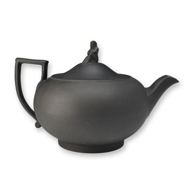 Sale Photo Thumbnail #61: Wedgwood Black Basalt Jasper Lidded Teapot with Sybil Finial
