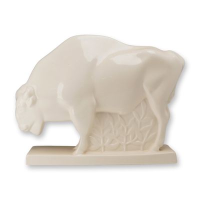 Sale Photo Thumbnail #218: John Skeaping for Wedgwood White Glazed Figurine, Bison