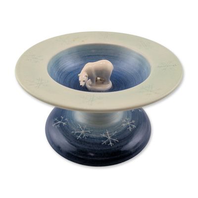 Sale Photo Thumbnail #111: Dennis Chinaworks by Sally Tuffin Polar Bear Pedestal Bowl
