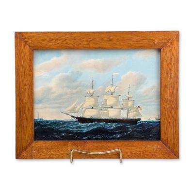 Sale Photo Thumbnail #250: Wedgwood of Etruria & Barlaston Framed Porcelain Nautical Tile, Dashing Wave
