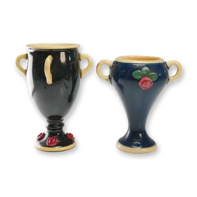 Sale Photo Thumbnail #302: Two Weller Pottery Vases, Noval Rose