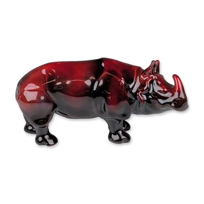 Sale Photo Thumbnail #208: Royal Doulton Prototype Flambe Porcelain Rhinoceros Figurine