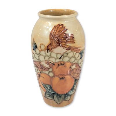 Sale Photo Thumbnail #85: Moorcroft Finches Ochre Pattern Vase