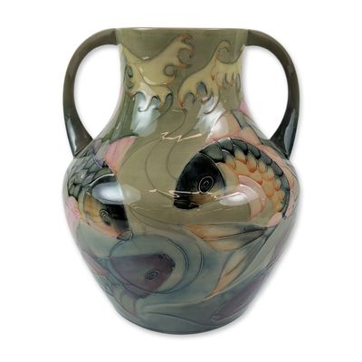 Sale Photo Thumbnail #93: Moorcroft Pottery Sally Tuffin Carp Vase
