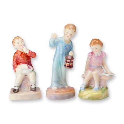 Sale Photo Thumbnail #424: 3pc Royal Doulton Porcelain Nursery Rhyme Figurines