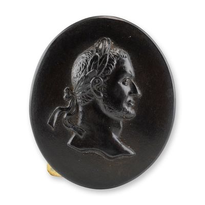Sale Photo Thumbnail #317: Wedgwood Black Basalt Portrait Medallion of Lucius Verus