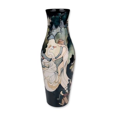 Sale Photo Thumbnail #341: Moorcroft Pottery by Kerry Goodwin Vase, Swan Lake