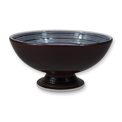 Sale Photo Thumbnail #491: Wedgwood Norman Wilson Oxblood Footed Bowl with Concentric Ring Glaze