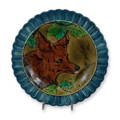 Sale Photo Thumbnail #481: Rare Wedgwood Majolica Fox Plate