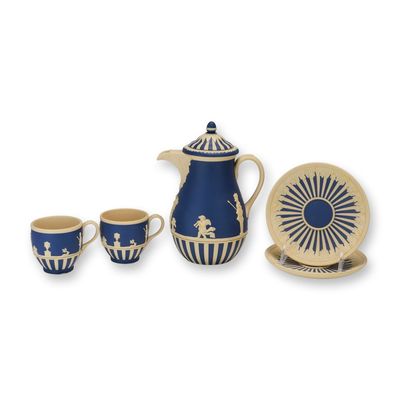 Sale Photo Thumbnail #326: 5pc Wedgwood Jasperware Four Seasons Coffee Set