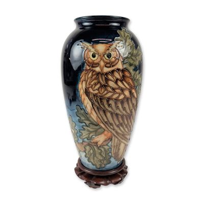 Sale Photo Thumbnail #87: Moorcroft Sally Tuffin Eagle Owl Pottery Vase