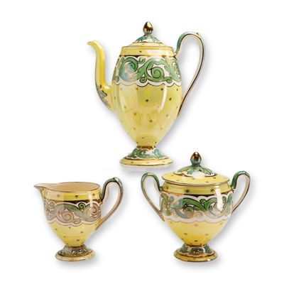 Sale Photo Thumbnail #122: Three-Piece Wedgwood Luster Glazed Coffee Service