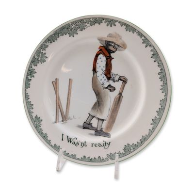 Sale Photo Thumbnail #475: Royal Doulton Black Cricketers Series Porcelain Plate, I Wasn't Ready E4336