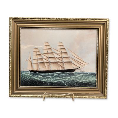Sale Photo Thumbnail #251: Wedgwood of Etruria & Barlaston Framed Porcelain Nautical Tile, Great Republic