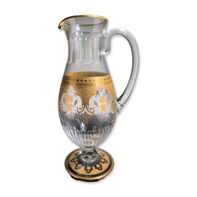 Sale Photo Thumbnail #397: Baccarat France Prestige Gold Encrusted Crystal Pitcher