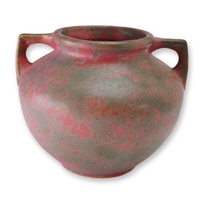 Sale Photo Thumbnail #44: Weller Pottery Two Handled Vase, Carnelian II