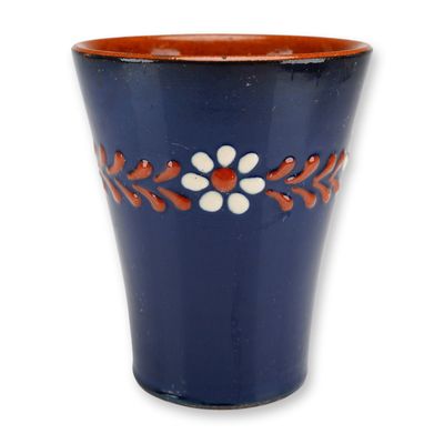 Sale Photo Thumbnail #23: Vintage Redware Blue Art Pottery Bud Vase