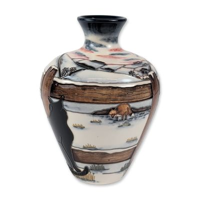 Sale Photo Thumbnail #345: Moorcroft Anji Davenport Who Goes There Vase