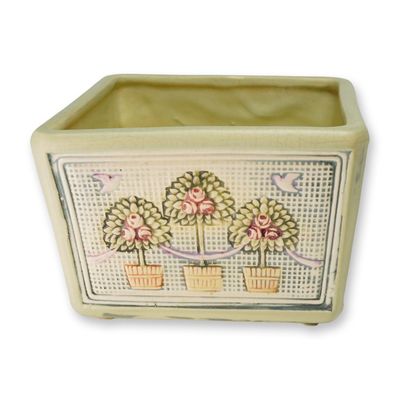 Sale Photo Thumbnail #54: Weller Pottery Square Planter, DuPont