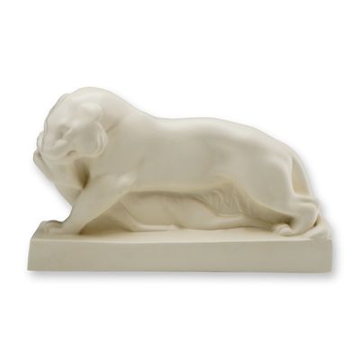 Sale Photo Thumbnail #217: Wedgwood Art Deco Ceramic Tiger and Buck Sculpture by John Skeaping