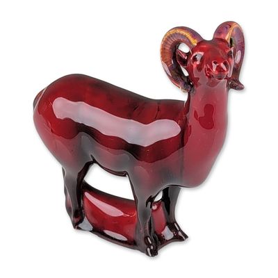Sale Photo Thumbnail #204: Royal Doulton Prototype Flambe Bone China Mountain Goat Figurine