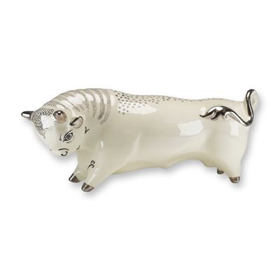 Sale Photo Thumbnail #12: Wedgwood Queensware Taurus the Bull Ceramic Figurine by Arnold Machin