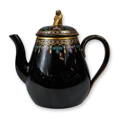 Sale Photo Thumbnail #74: Wedgwood Aesthetic Movement Jackfield Glaze Redware Teapot