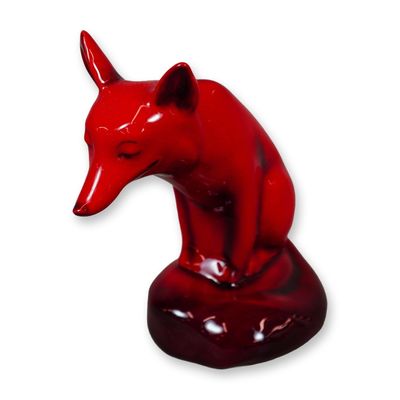 Sale Photo Thumbnail #439: Royal Doulton Flambe Figurine, Fox Seated HN147C