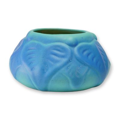 Sale Photo Thumbnail #31: Van Briggle Art Pottery Low Tulip Bowl, Ming Blue