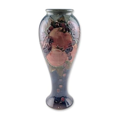 Sale Photo Thumbnail #342: Moorcroft Finches and Fruit Pattern Glazed Pottery Vase