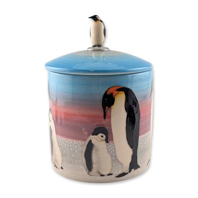 Sale Photo Thumbnail #365: Dennis Chinaworks by Sally Tuffin Penguin Lidded Jar