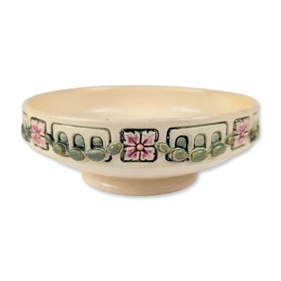 Sale Photo Thumbnail #278: Arts and Crafts Floral Pottery Console Bowl