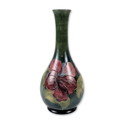 Sale Photo Thumbnail #81: Moorcroft Hibiscus Pattern Art Pottery Vase