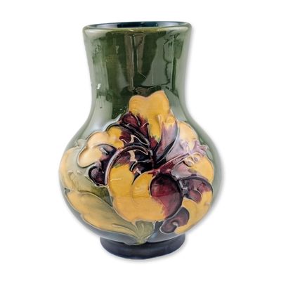 Sale Photo Thumbnail #339: Moorcroft Hibiscus Pattern Glazed Earthenware Vase
