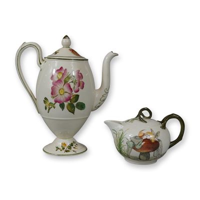 Sale Photo Thumbnail #121: 2pc Wedgwood Hand Painted Ceramic Lidded Pots