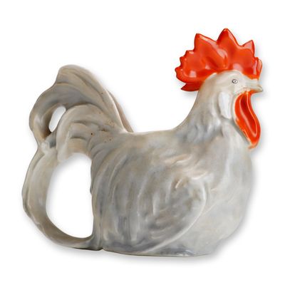 Sale Photo Thumbnail #477: Royal Bayreuth Porcelain Grey Rooster Creamer