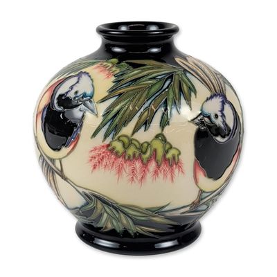 Sale Photo Thumbnail #343: Moorcroft Kerry Goodwin Fairy Wren Trial Pottery Vase