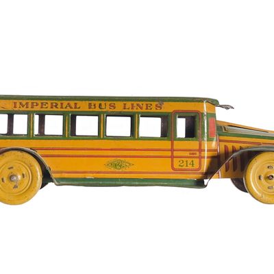 Sale Photo Thumbnail #128: Nonpareil No. 214 Imperial Bus Lines Tin Litho Bus