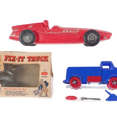 Sale Photo Thumbnail #343: (2) Ideal No. FT100 Fix-It Truck Boxed & Empire Racer