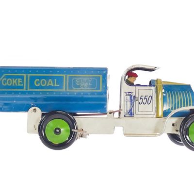 Sale Photo Thumbnail #117: Marx Tin Litho Coal & Coke Dump Truck Windup