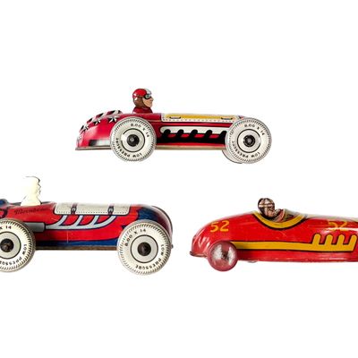 Sale Photo Thumbnail #383: (3) Lupor & J. Chein Tin Litho Race Cars