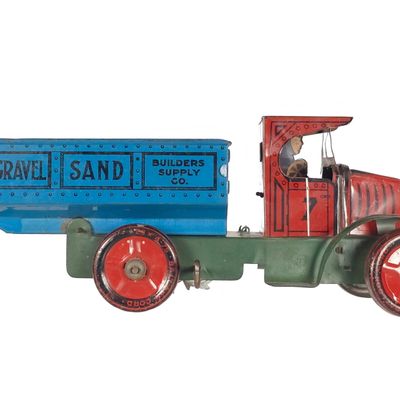 Sale Photo Thumbnail #112: Marx Tin Litho Sand & Gravel Dump Truck Windup