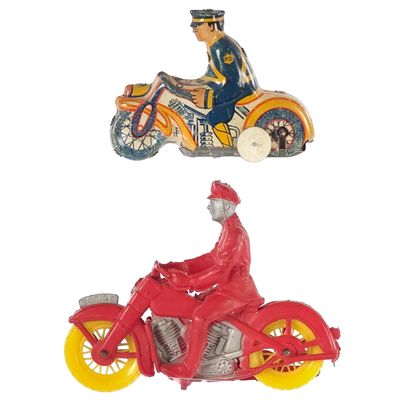 Sale Photo Thumbnail #167: (2) Marx Windup Rare Mystic Tricky & Auburn Motorcycles