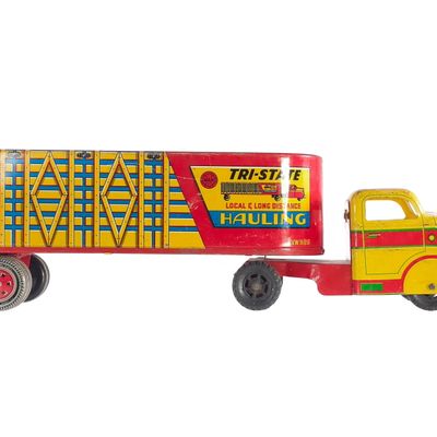 Sale Photo Thumbnail #187: Marx Tin Litho Tri-State Hauler Semi Truck
